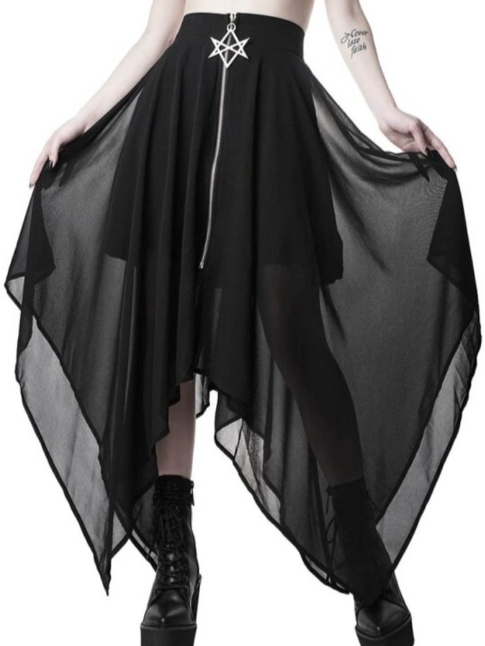 Killstar Sacre Sixx Maxi Mesh Skirt